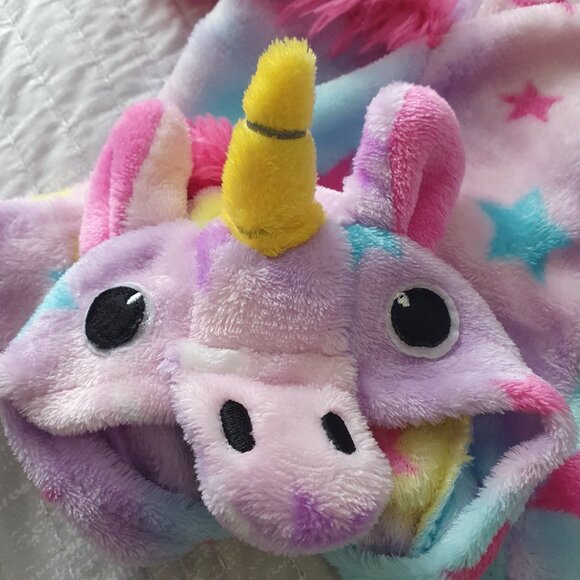 Unicorn Baby Costume Size 0-3 Months Onepiece Hooded Romper - Picture 4 of 8